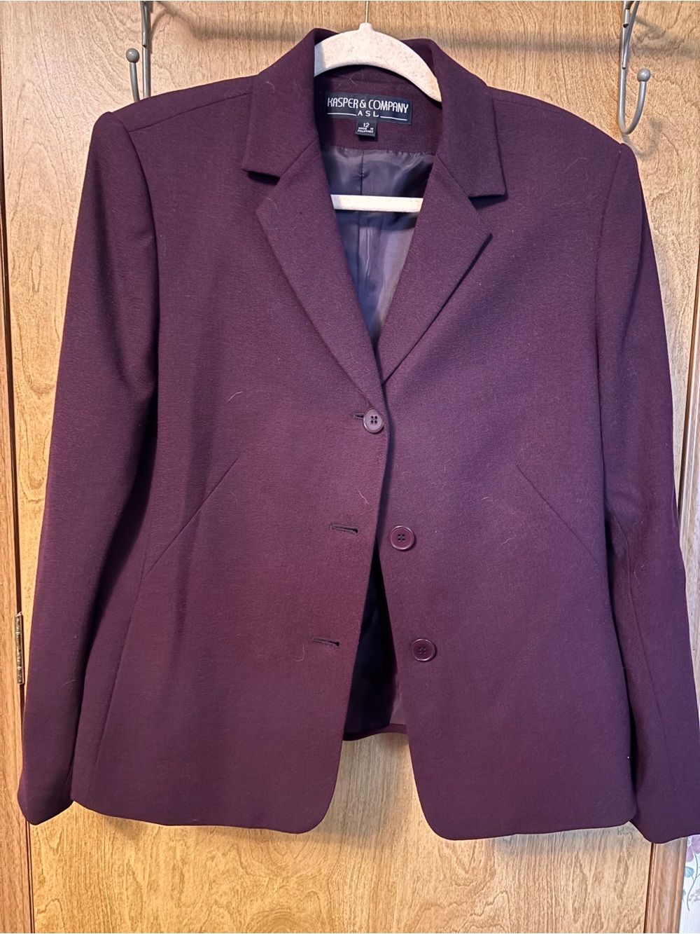 Kasper Plum Notch-Collar Blazer
